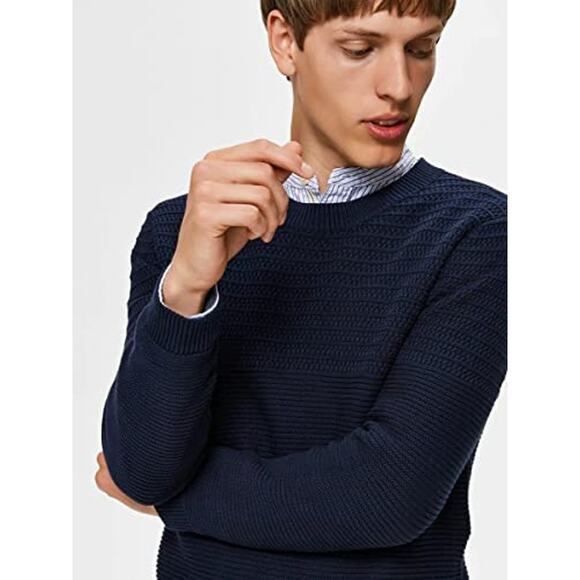 Selected Homme NWT Crew Neck w Noos Sweater Navy Blazer XL - Picture 3 of 6